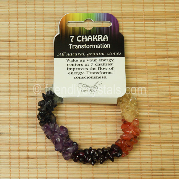 7-Chakra Chip Stretch Bracelet