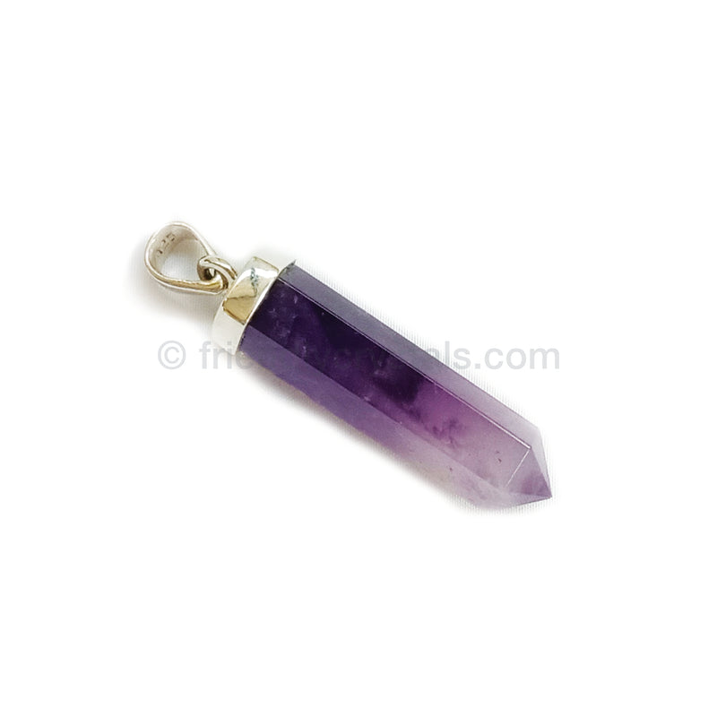 SS Amethyst Capped Faceted Pendant