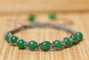 Aventurine Shamballa Bracelet - Grey cord (6mm)