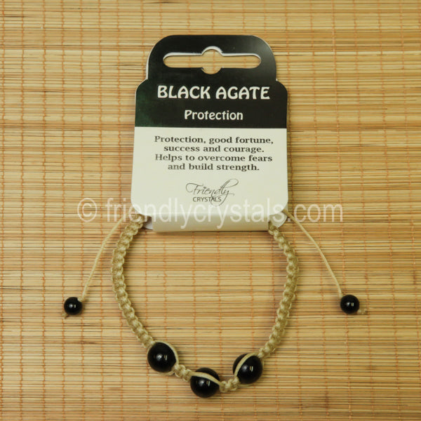 Black Agate Shamballa Bracelet