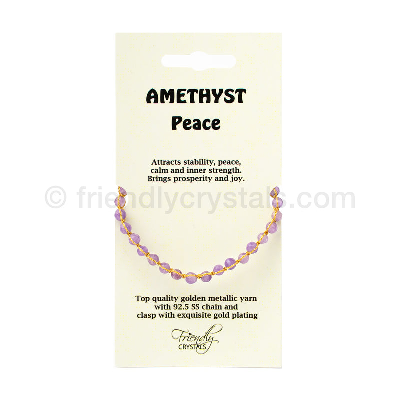 Amethyst 4 mm Gemstone Faceted Bracelet