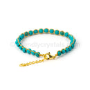Blue Howlite 4 mm Gemstone Faceted Bracelet