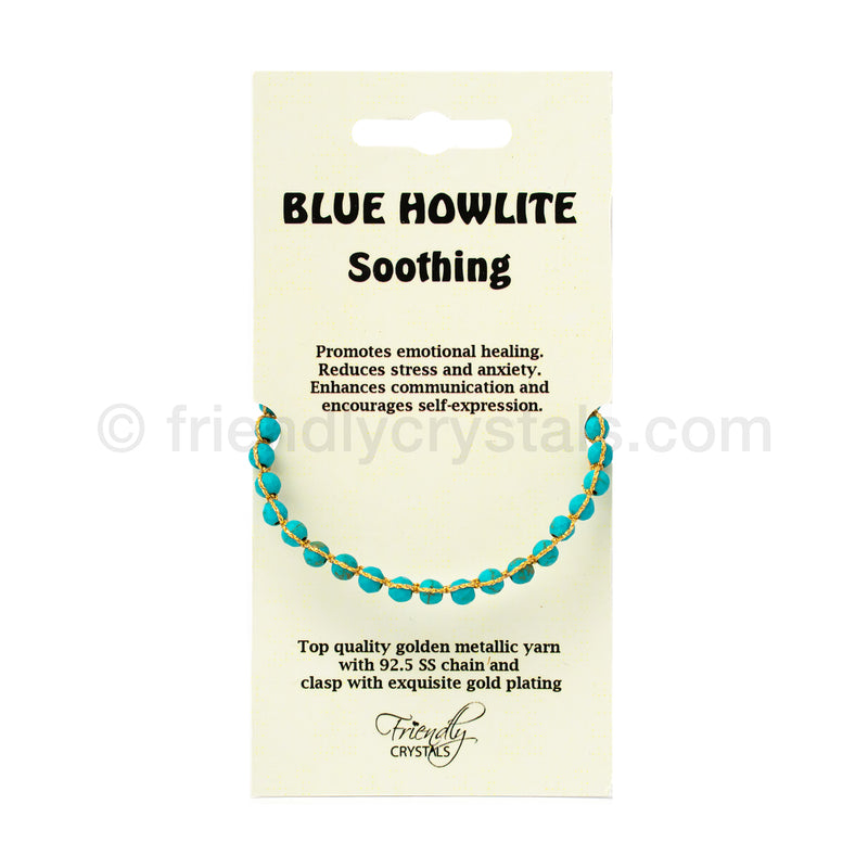 Blue Howlite 4 mm Gemstone Faceted Bracelet