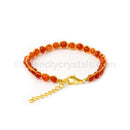 Carnelian 4 mm Gemstone Faceted Bracelet
