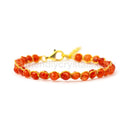 Carnelian 4 mm Gemstone Faceted Bracelet