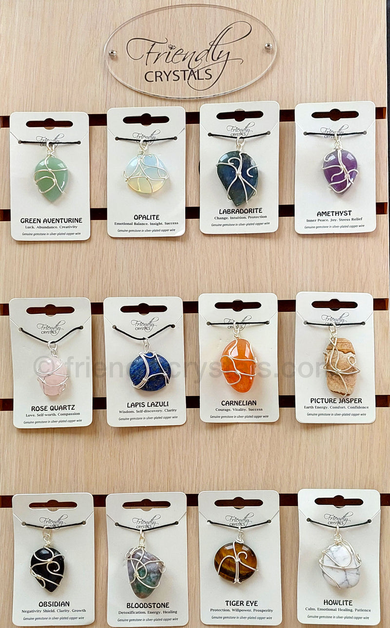 Wire Wrapped Pendants - 12 Pack - BACK IN STOCK !!