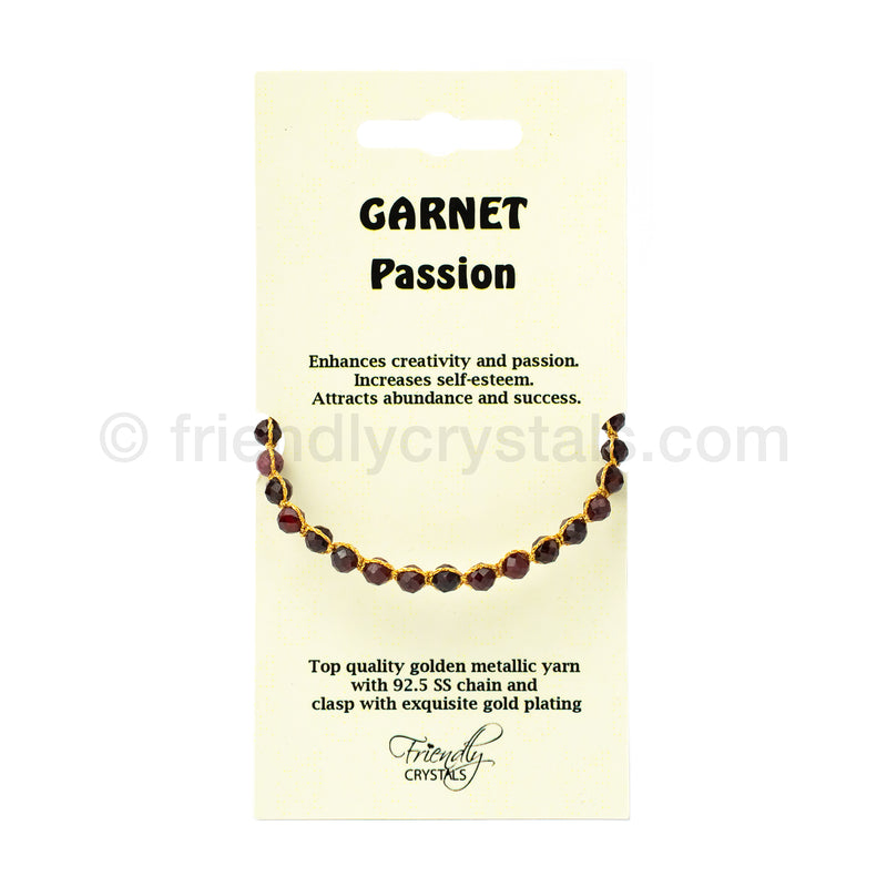 Garnet 4 mm Gemstone Faceted Bracelet