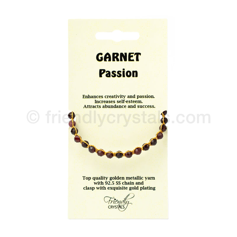 Garnet 4 mm Gemstone Faceted Bracelet