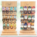 Gem Power Pals & Shamballa Bracelets Duo Combo Pack of 120 Gemstone Bracelets - Children's 4mm & Shamballa 6mm bracelets with FREE Rotating Display Stand!