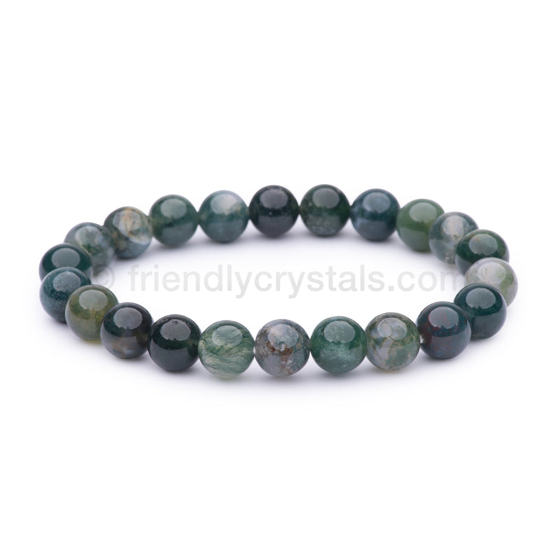 Moss Agate Power Bracelet (10 mm)