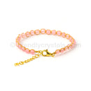 Rose Quartz 4 mm Gemstone Faceted Bracelet