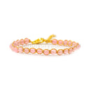 Rose Quartz 4 mm Gemstone Faceted Bracelet