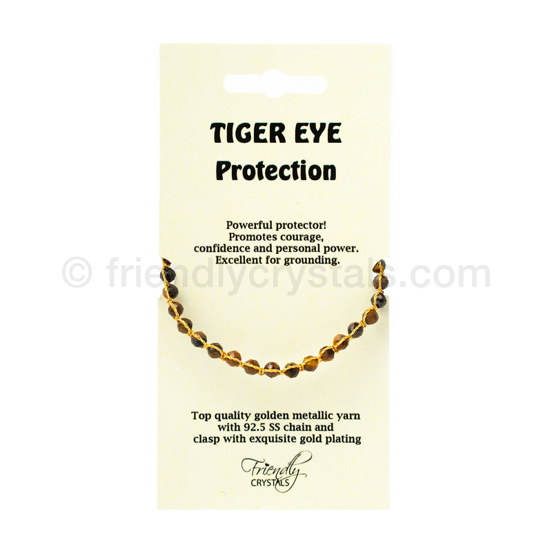 Tiger Eye 4 mm Gemstone Faceted Bracelet