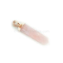 SS Rose Quartz Capped Faceted Pendant