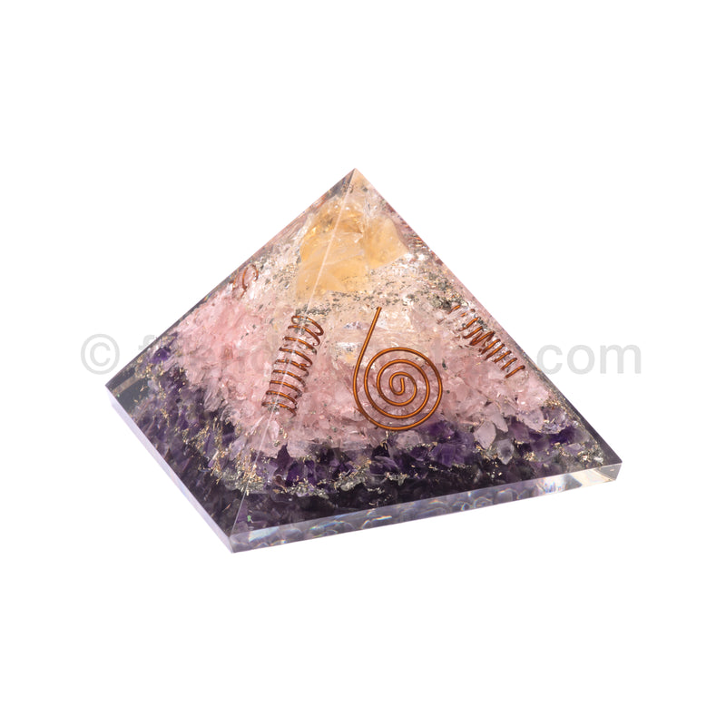 Amethyst/Rose Quartz/Quartz/Citrine Point Pyramid 90 mm