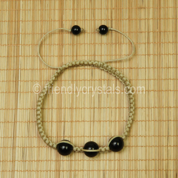 Black Agate Shamballa Bracelet
