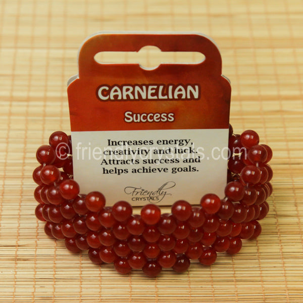 Carnelian Beaded Bracelet Broad