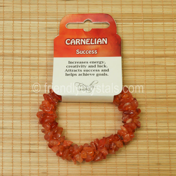 Carnelian Chip Stretch Bracelet