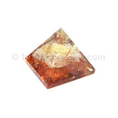 Carnelian with Selenite Sticks - Metatron Pyramid 75-80 mm