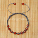 Carnelian Shamballa Bracelet - Grey cord (6mm)