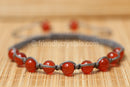 Carnelian Shamballa Bracelet - Grey cord (6mm)