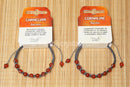Carnelian Shamballa Bracelet - Grey cord (6mm)