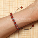 Carnelian Shamballa Bracelet - Grey cord (6mm)