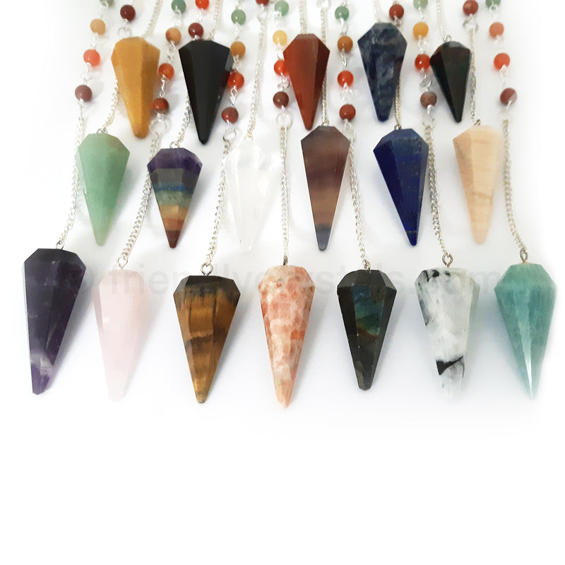 20 Assorted Stones Pack - Chakra Pendulums Faceted