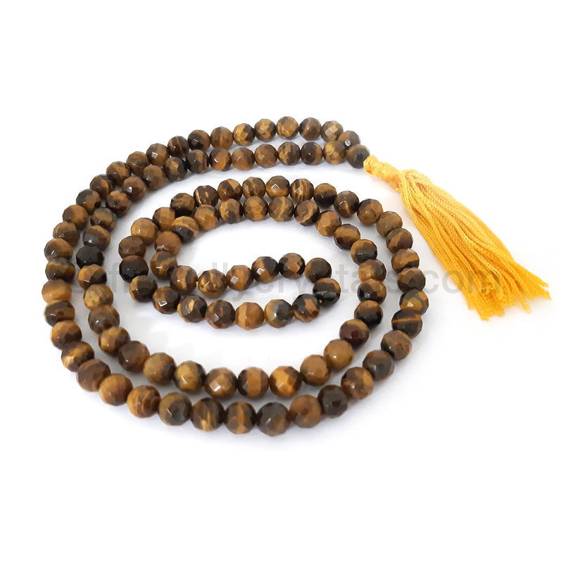 Tiger Eye Mala Faceted