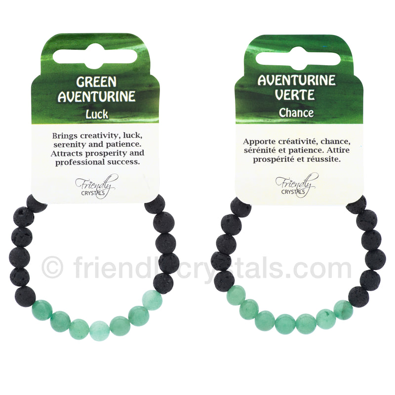 Green Aventurine Lava Bracelet