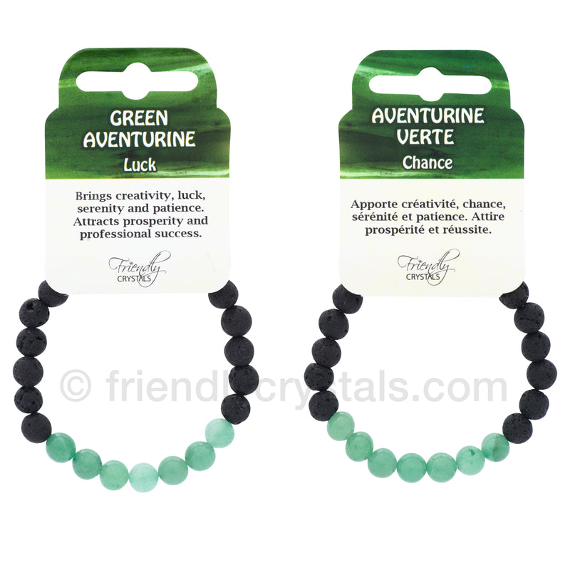 Green Aventurine Lava Bracelet