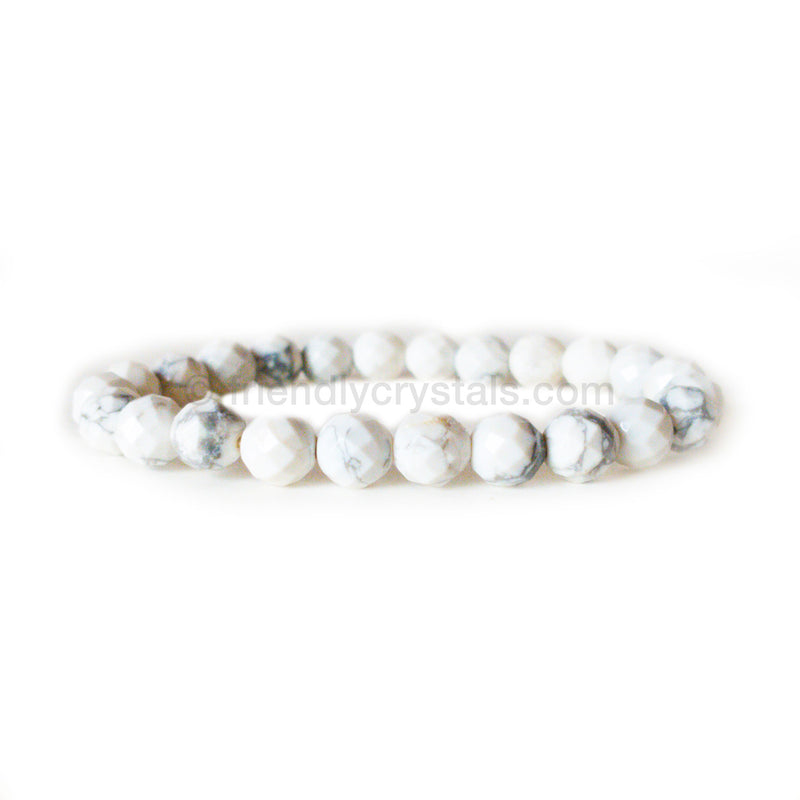 Howlite Faceted Power Bracelet (8mm)