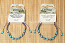 Howlite Turquoise Shamballa Bracelet - Grey cord (6mm)