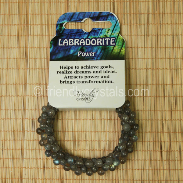 Labradorite Beaded Bracelet Narrow