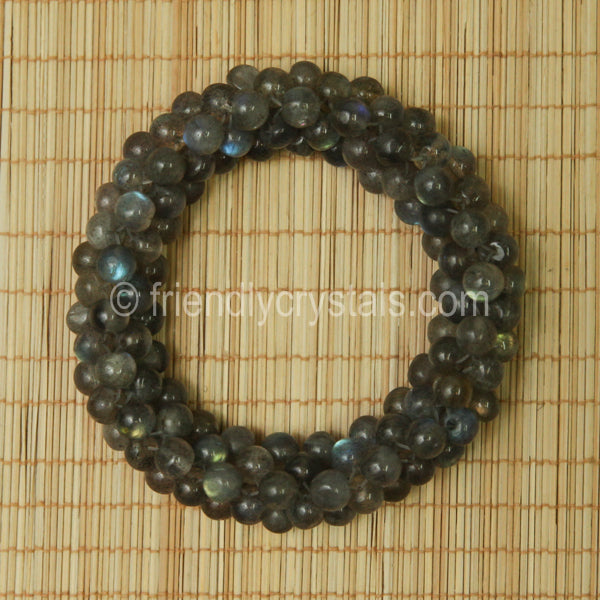 Labradorite Beaded Bracelet Narrow