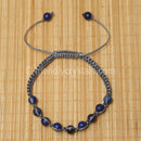 Lapis Lazuli Shamballa Bracelet - Grey cord (6mm)