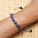 Lapis Lazuli Shamballa Bracelet - Grey cord (6mm)