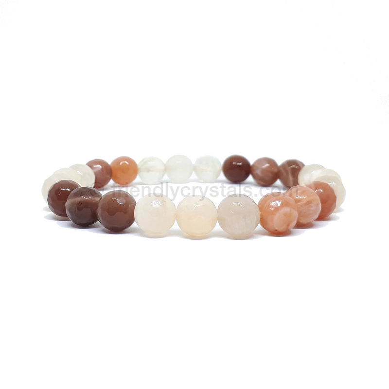 Multi -Colored Moonstone Faceted Power Bracelet (8mm)