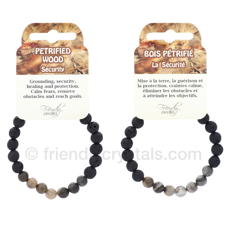Petrified Wood Lava Bracelet