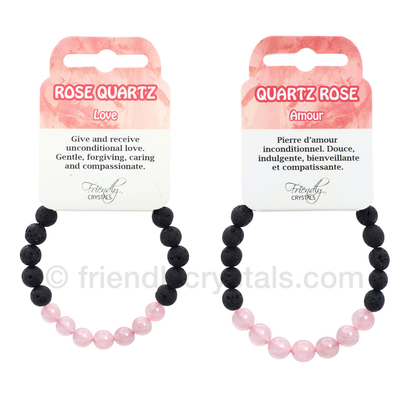 Rose Quartz Lava Bracelet