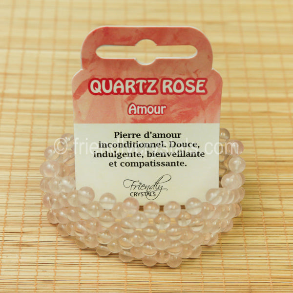 Rose Quartz Beaded Bracelet Broad