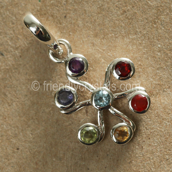 Round Flower Chakra Pendant