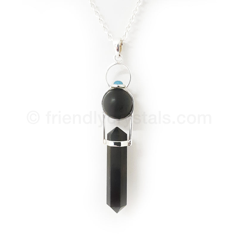 Shungite- SS Ball Point Pendant