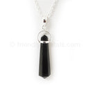 Shungite- SS Double Point Pencil Pendant