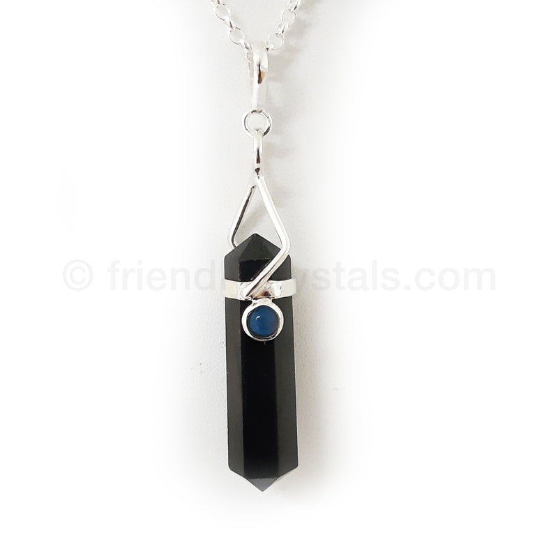 Shungite- SS Double Terminated Pendant