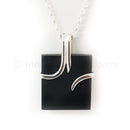 Shungite- SS Rectangular Pendant