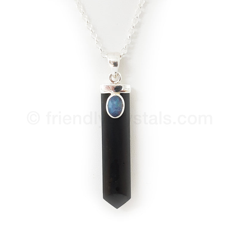 Shungite- SS Stud Pendant