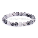 Premium Gemstone Bracelets Combo Pack - 144 Gemstone Power Bracelets 8 mm & FREE Rotating Display Stand!