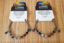 Chakra Shamballa Bracelet -Grey Cord (6 mm) - NEW!